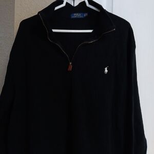 Polo by Ralph Lauren Black Quarter Zip-Up Sweater for Men